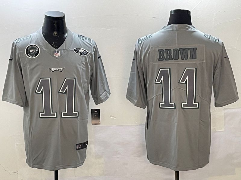 Men Philadelphia Eagles #11 Brown Grey 2025 Nike Vapor Limited NFL Jersey style 210
